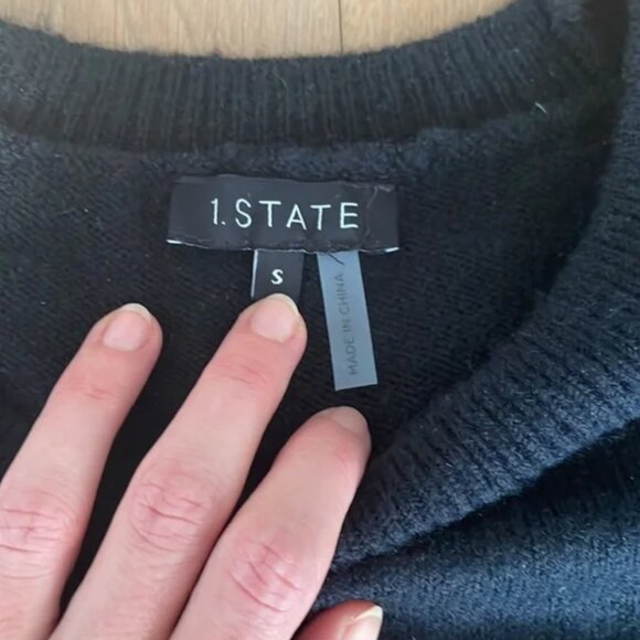 Black sweater with white elbow hole/patches from Nordstrom - Picture 4 of 8